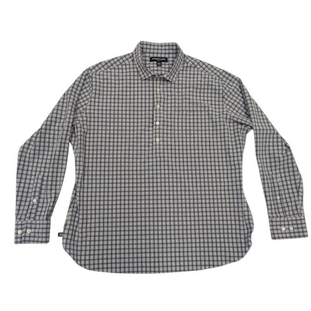 Mizzen+Main Leeward 1/4 button up Performance Shirt Men Blue Plaid Shirt XL